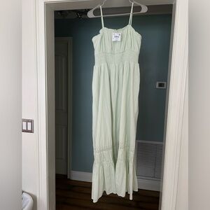American Eagle AE light green smocked dress
